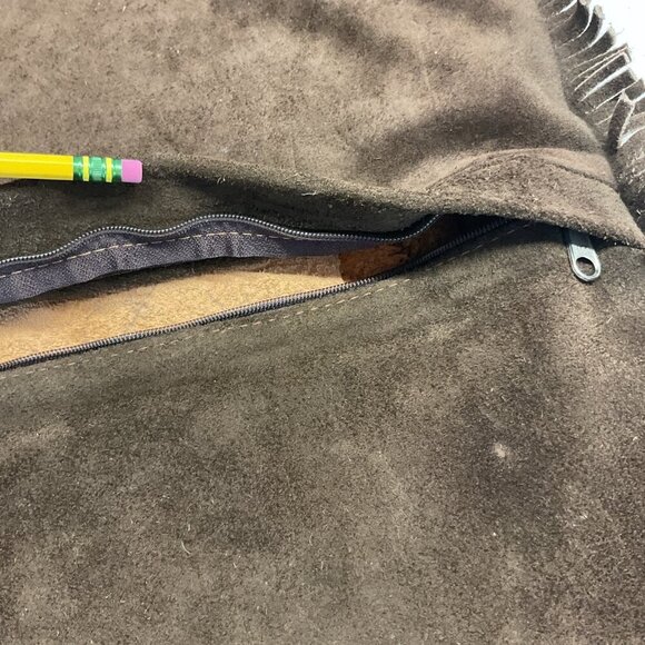 2 Western Leather Accent Pillows Fringed Cowboy boot Texas Star applique - Picture 4 of 15